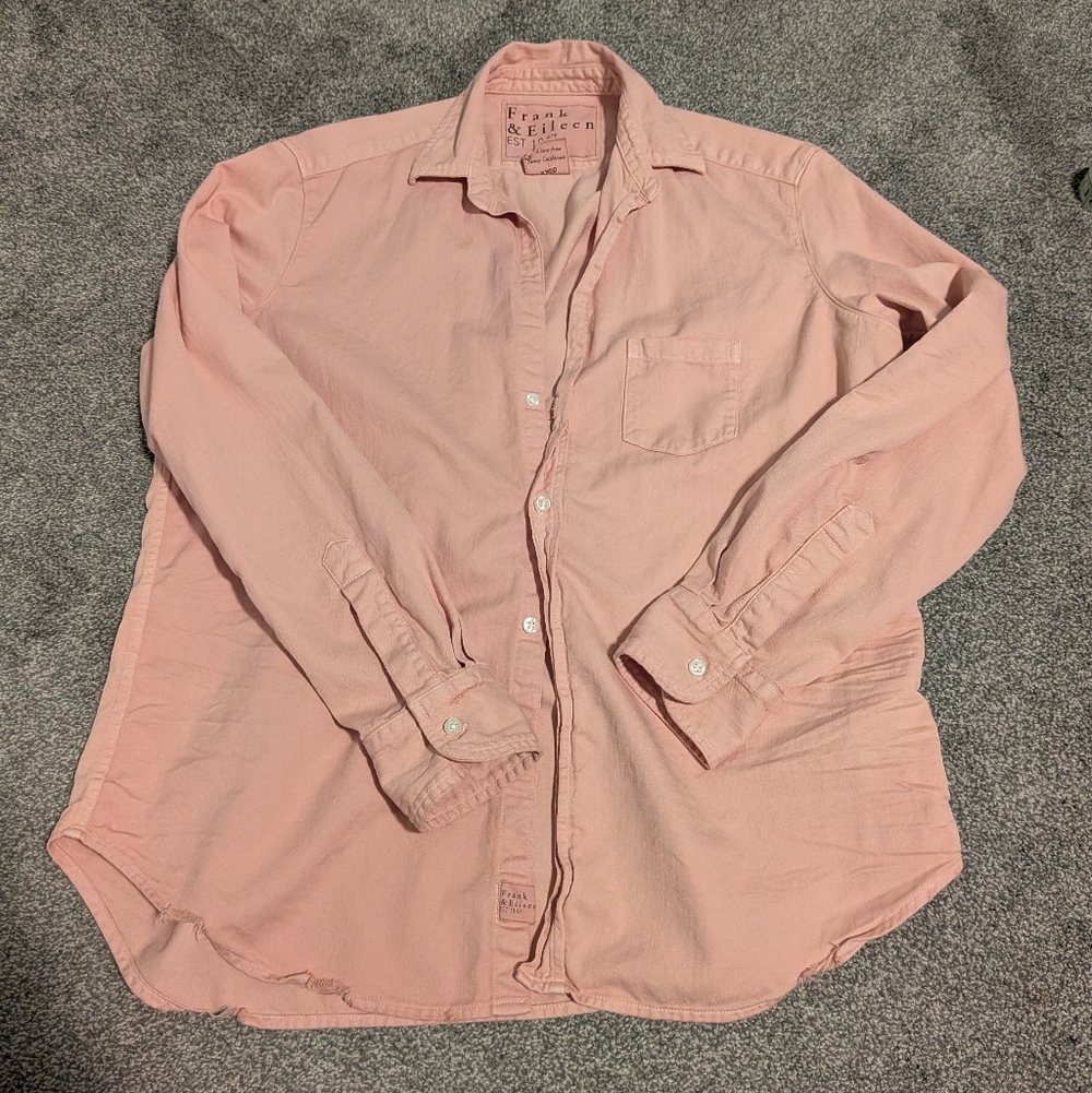 Frank & Eileen "Eileen Style" Pink Cotton Button Down Size Small - Picture 2 of 8